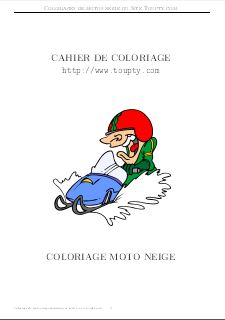 album 3 pdf de motos neige à colorier