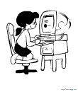 une fille devant son ordinateur