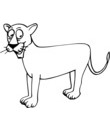 lion clip art a colorier