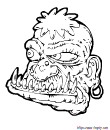 Coloriage Terrifiante tête de monstre | Toupty.com