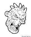 Coloriage Tête de monstre avec crête | Toupty.com
