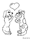 deux chiens avec un coeur