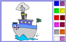coloriage en ligne 5 bateaux