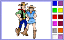coloriage en ligne 5 cowboys