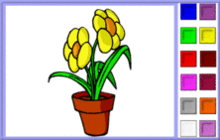 pot de fleurs jaune