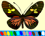coloriage en ligne 5 papillons